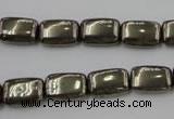 CPY240 15.5 inches 8*12mm rectangle pyrite gemstone beads wholesale