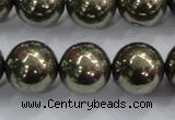 CPY28 16 inches 20mm round pyrite gemstone beads wholesale