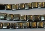 CPY315 15.5 inches 8*8mm square pyrite gemstone beads wholesale