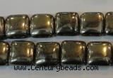 CPY317 15.5 inches 12*12mm square pyrite gemstone beads wholesale