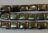 CPY320 15.5 inches 8*10mm rectangle pyrite gemstone beads wholesale