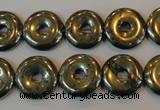 CPY337 15.5 inches 14mm donut pyrite gemstone beads wholesale