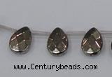 CPY377 Top drilled 10*14mm briolette pyrite gemstone beads