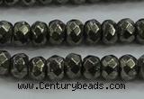 CPY428 15.5 inches 4*6mm faceted rondelle pyrite gemstone beads