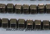 CPY618 15.5 inches 9*10mm pyrite gemstone beads