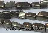 CPY624 15.5 inches 6*8mm - 8*14mm nuggets pyrite gemstone beads