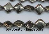 CPY647 15.5 inches 8*8mm diamond pyrite gemstone beads wholesale