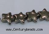 CPY659 15.5 inches 14*14mm star pyrite gemstone beads