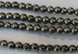 CPY71 15.5 inches 3mm round pyrite gemstone beads wholesale