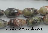 CRA06 15.5 inches 10*20mm teardrop natural rainforest agate beads