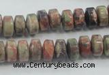 CRA07 15.5 inches 6*10mm rondelle natural rainforest agate beads