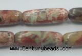 CRA09 15.5 inches 10*30mm cylinder natural rainforest agate beads