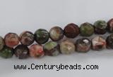 CRA101 15.5 inches 8mm faceted round rainforest agate gemstone beads