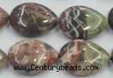 CRA19 15.5 inches 18*25mm flat teardrop natural rainforest agate beads