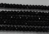 CRB104 15.5 inches 2.5*4mm faceted rondelle black agate beads