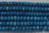 CRB107 15.5 inches 2.5*4mm faceted rondelle dyed turquoise beads