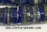 CRB1085 15.5 inches 5*20mm - 6*22mm faceted heishi lapis lazuli beads