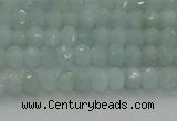 CRB1200 15.5 inches 3*4mm faceted rondelle aquamarine beads