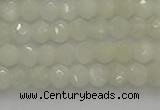 CRB1211 15.5 inches 4*6mm faceted rondelle white moonstone beads