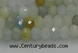 CRB1212 15.5 inches 4*6mm faceted rondelle aquamarine beads