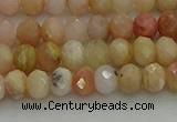 CRB1215 15.5 inches 4*6mm faceted rondelle pink opal beads