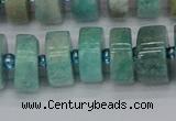 CRB1233 15.5 inches 6*12mm tyre amazonite gemstone beads