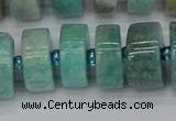 CRB1235 15.5 inches 8*16mm tyre amazonite gemstone beads