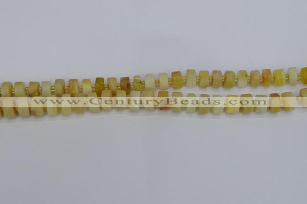 CRB1238 15.5 inches 5*8mm tyre matte yellow opal gemstone beads