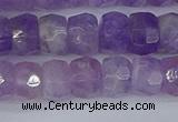 CRB1272 15.5 inches 6*10mm faceted rondelle lavender amethyst beads