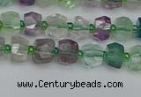 CRB1286 15.5 inches 4*6mm faceted rondelle fluorite beads