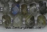 CRB1296 15.5 inches 6*10mm faceted rondelle labradorite beads