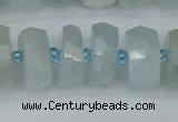 CRB1314 15.5 inches 7*14mm faceted rondelle aquamarine beads