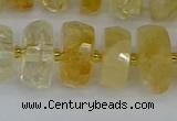 CRB1323 15.5 inches 7*14mm faceted rondelle citrine beads