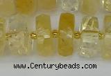 CRB1324 15.5 inches 8*16mm faceted rondelle citrine beads