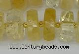 CRB1325 15.5 inches 8*18mm faceted rondelle citrine beads