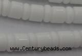 CRB133 15.5 inches 6*12mm & 10*12mm rondelle white porcelain beads