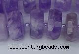 CRB1334 15.5 inches 8*16mm faceted rondelle lavender amethyst beads