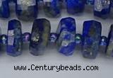 CRB1393 15.5 inches 7*14mm faceted rondelle lapis lazuli beads