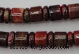 CRB140 15.5 inches 6*12mm & 10*12mm rondelle brecciated jasper beads