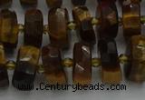 CRB1431 15.5 inches 6*10mm faceted rondelle yellow tiger eye beads