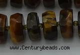 CRB1433 15.5 inches 7*14mm faceted rondelle yellow tiger eye beads