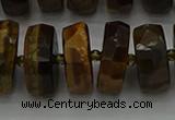 CRB1434 15.5 inches 8*16mm faceted rondelle yellow tiger eye beads