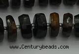 CRB1441 15.5 inches 6*10mm faceted rondelle blue tiger eye beads