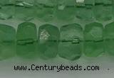 CRB1461 15.5 inches 6*12mm faceted rondelle green fluorite beads