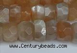 CRB1470 15.5 inches 6*10mm faceted rondelle moonstone beads