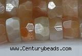 CRB1471 15.5 inches 6*12mm faceted rondelle moonstone beads