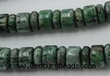 CRB170 15.5 inches 4*10mm – 7*10mm rondelle green picture jasper beads