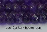 CRB1805 15.5 inches 5*8mm faceted rondelle amethyst beads