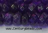 CRB1806 15.5 inches 6*10mm faceted rondelle amethyst beads