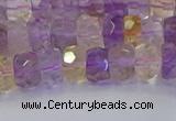 CRB1807 15.5 inches 4*6mm faceted rondelle ametrine beads